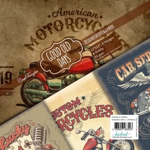 CrafTangles Decoupage Paper Pack - Good Old Days (12 by 12 inch) - 4 sheets