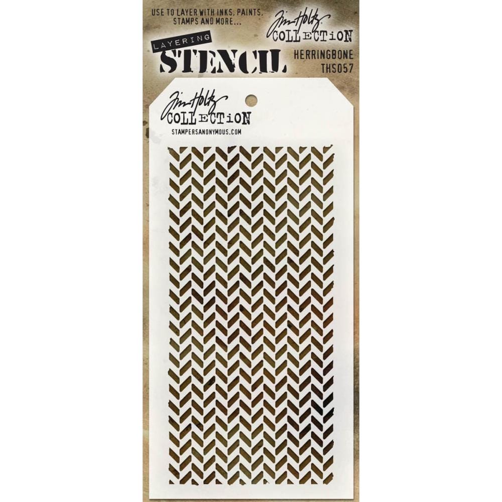Tim Holtz Layering Stencil - Herringbone TH057 ranger stencil by tim holtz herringbone Tim Holtz Layering Stencil - Herringbone