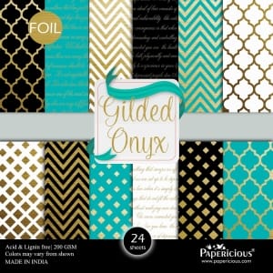 Papericious Foil paper pack - Gilded Onyx (12 by 12 paper)