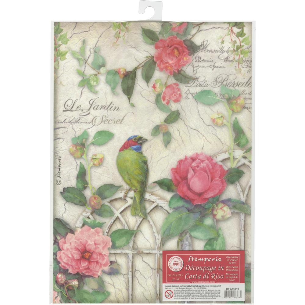 Stamperia Rice Paper A4 - Gate with Bird stamperia rice paper gate with bird Stamperia Rice Paper A4 - Gate with Bird