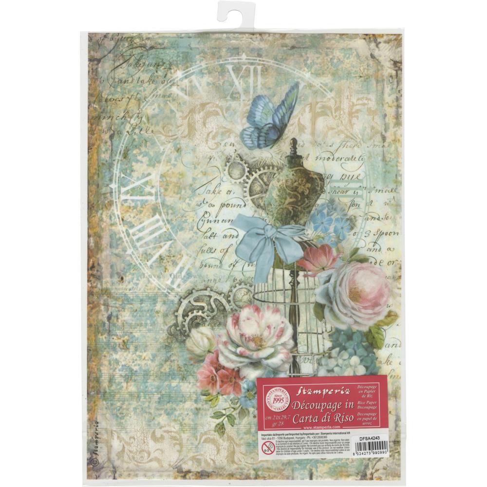 Stamperia Rice Paper A4 - Mannequin and Butterflies stamperia rice paper mannequin and butterflies Stamperia Rice Paper A4 - Mannequin and Butterflies