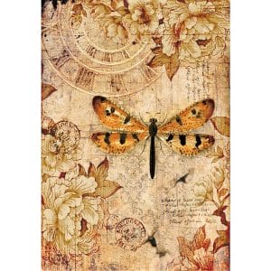 Stamperia Rice Paper A4 - Mixed Media Dragonfly