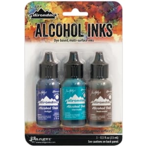 Tim Holtz Earth Tones Alcohol Inks - Mariner (Pack of 3)