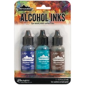 Tim Holtz Earth Tones Alcohol Inks - Mariner (Pack of 3)