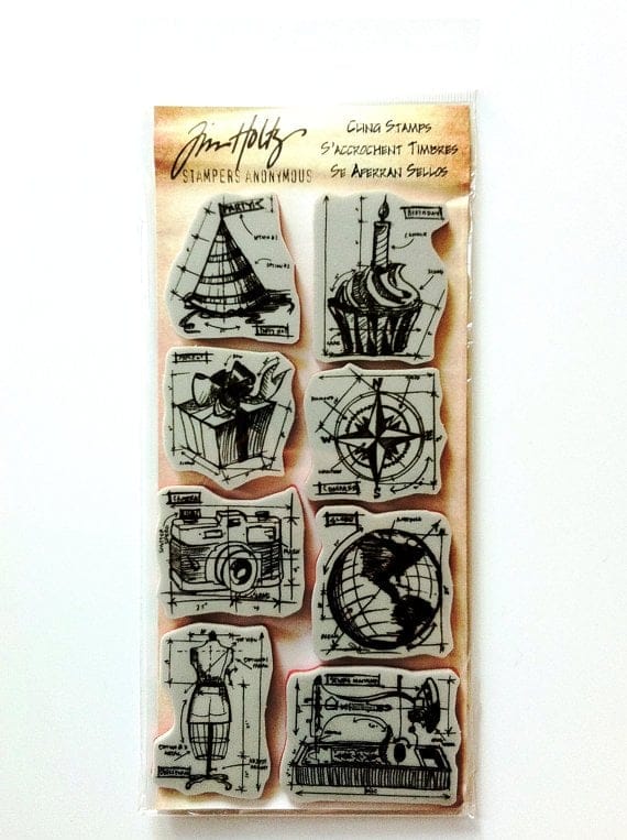 Tim Holtz Cling Stamps - Blueprint Assortment