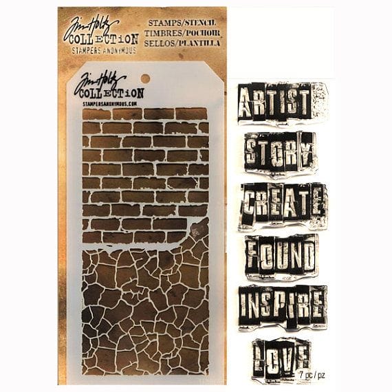 Tim Holtz Stamp and Stencil Set - The Artist tim holtz stamp stencil Artist Tim Holtz Stamp and Stencil Set - The Artist