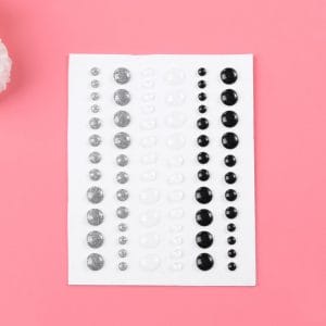 Enamel Dots - Circle (Black, White and Silver)