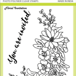 Tubby Photopolymer Clear Stamps - Floral invitation