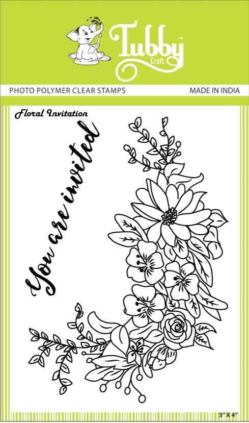 Tubby Photopolymer Clear Stamps - Floral invitation Invitation Tubby Photopolymer Clear Stamps - Floral invitation