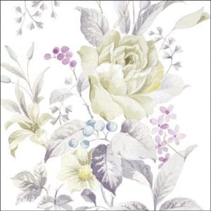 A pack of 12 by 12 inch Decoupage Napkins(5 pcs) - Pastel Yellow Flower