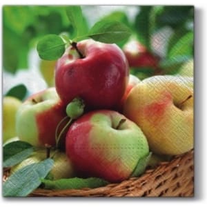 A pack of 12 by 12 inch Decoupage Napkins(5 pcs) - Apples