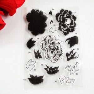 Layered Flowers Design 3 (Clear Stamp set and co-ordinating die)