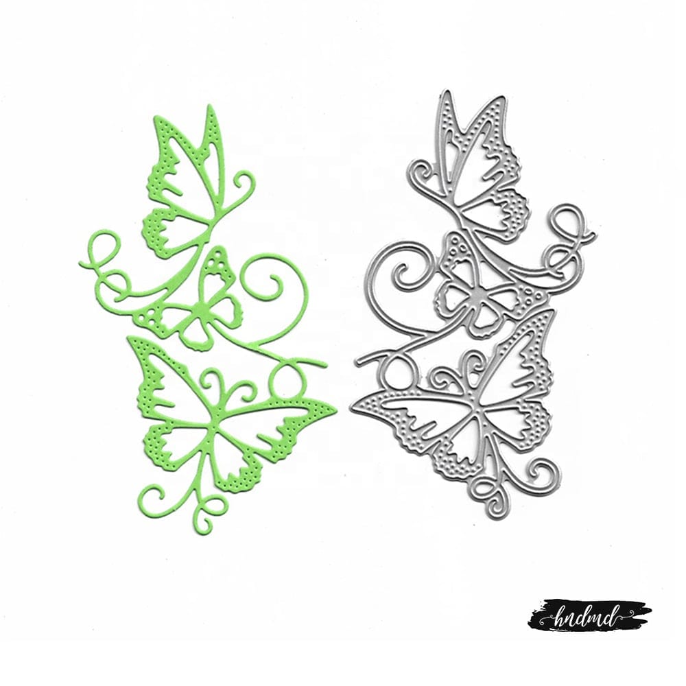 Steel Dies - Butterflies with flourish XY455 steel cutting dies CraftAdda Steel Dies - Butterflies with flourish
