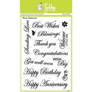 Tubby Photopolymer Clear Stamps - Fancy Sentiments