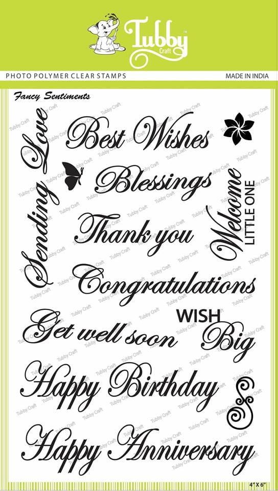 Tubby Photopolymer Clear Stamps - Fancy Sentiments