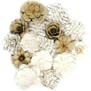 Prima Boxed Mulberry Paper Flowers Alterable, 16/Pkg