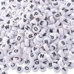 Plastic Alphabet Connectors for Jewellery (Pack of 100) - White