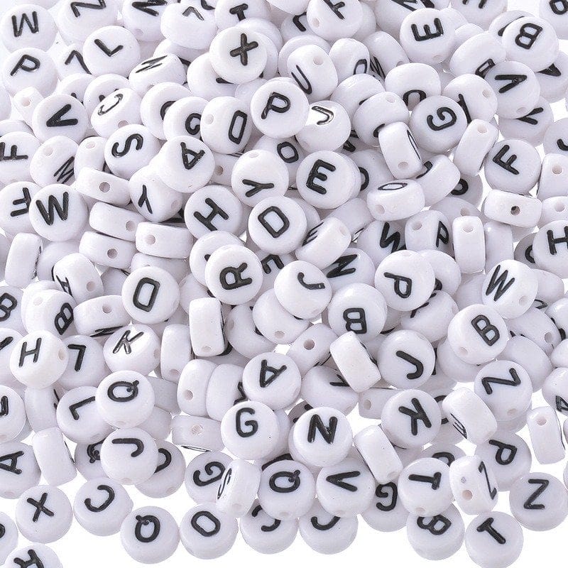 Plastic Alphabet Connectors for Jewellery (Pack of 100) - White CTJC 04 jewellery connectors whiite Plastic Alphabet Connectors for Jewellery (Pack of 100) - White