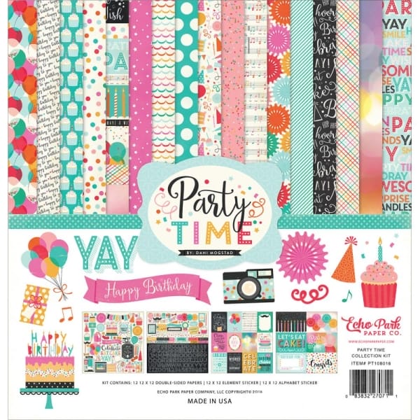 EchoPark paper pad - Party TIme Collection Kit (12 by 12 inch)