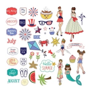 Prima Julie Nutting Ephemera Pack - July and August (86/pkg)
