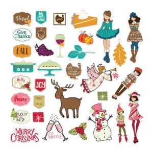 Prima Julie Nutting Ephemera Pack - November and December (66/pkg)