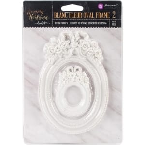 Prima Frank Garcia Memory Hardware Resin Frames - Blanc Fleur Oval (2/Pkg)