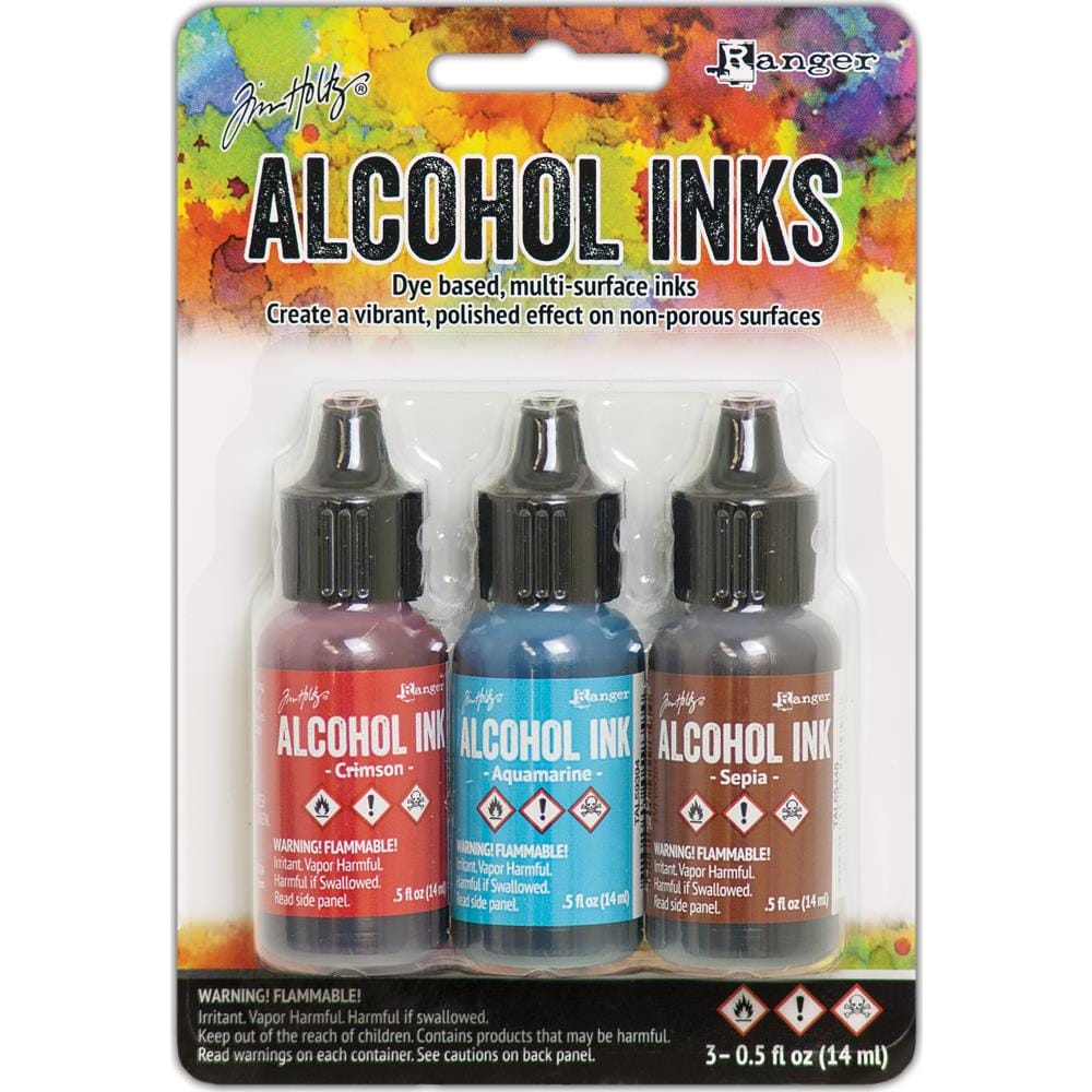 Tim Holtz Earth Tones Alcohol Inks - Rodeo (Pack of 3) TAK58748 ranger alchol inks rodeo Tim Holtz Earth Tones Alcohol Inks - Rodeo (Pack of 3)