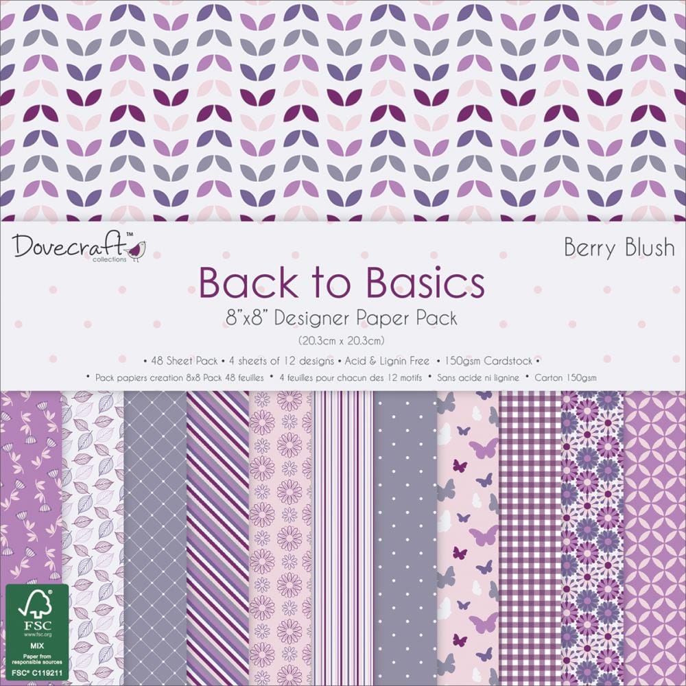 DoveCraft 8 by 8 inch Scrapbook Paper Pack - Back to Basics (48/pkg) dovecraft 8by8 back to basics scrapbook paper pack DoveCraft 8 by 8 inch Scrapbook Paper Pack - Back to Basics (48/pkg)