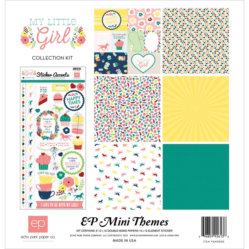 EchoPark paper pad - My Little Girl Collection Kit (12 by 12 inch) echo paper my little girl paper EchoPark paper pad - My Little Girl Collection Kit (12 by 12 inch)