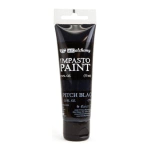 Prima Finnabair Art Alchemy Impasto Paint - Pitch Black (2.5 Fluid Ounces)