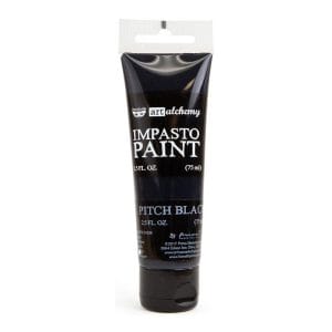 Prima Finnabair Art Alchemy Impasto Paint - Pitch Black (2.5 Fluid Ounces)