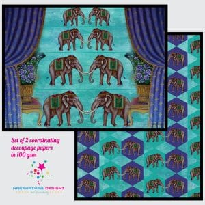 Nakshathra Designz Decoupage paper - Traditional Elephants