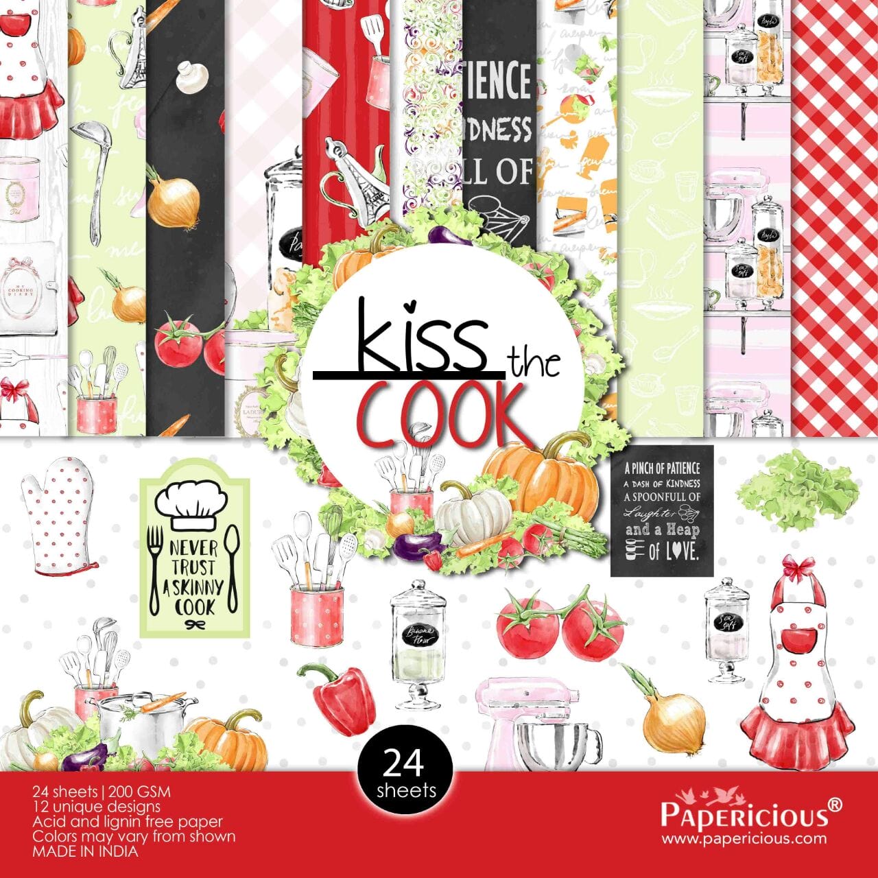 Papericious - Kiss the Cook (12 by 12 paper) papericious paper kiss the cook Papericious - Kiss the Cook (12 by 12 paper)
