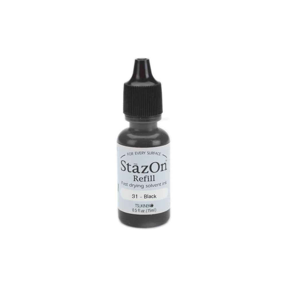 StazOn Solvent Ink Refill - Jet Black ( .5oz) stazon ink refills jet black StazOn Solvent Ink Refill - Jet Black ( .5oz)