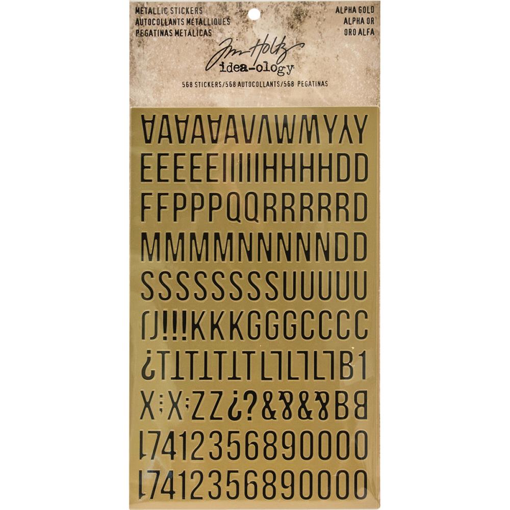 Tim Holtz Idealogy Metallic Stickers - Alpha Gold timholtz idealogy metallic stickers alpha gold Tim Holtz Idealogy Metallic Stickers - Alpha Gold
