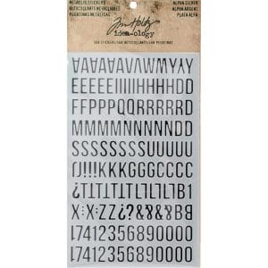 Tim Holtz Idealogy Metallic Stickers - Alpha Silver