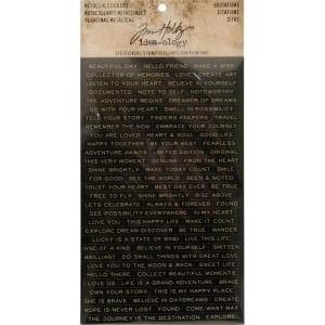 Tim Holtz Idealogy Metallic Stickers - Quotations black and white with Gold