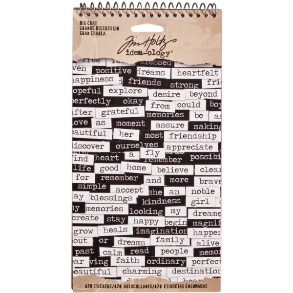 Tim Holtz Idealogy Spiral Bound Sticker Book - Big Chat (6 sheets/pkg)