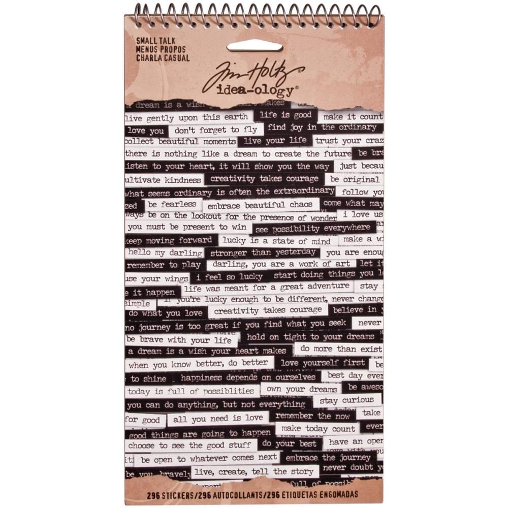 Tim Holtz Idealogy Spiral Bound Sticker Book - Small Talk (6 sheets/pkg) timholtz idealogy stickers small talk Tim Holtz Idealogy Spiral Bound Sticker Book - Small Talk (6 sheets/pkg)