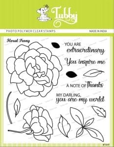 Tubby Photopolymer Clear Stamps - Floral peony