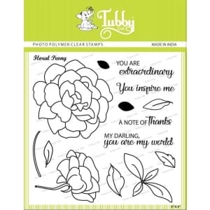 Tubby Photopolymer Clear Stamps - Floral peony
