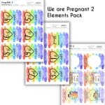 CrafTangles Elements Pack  - We are Pregnant or Pregnancy Milestone 2 (3 sheets of A4)