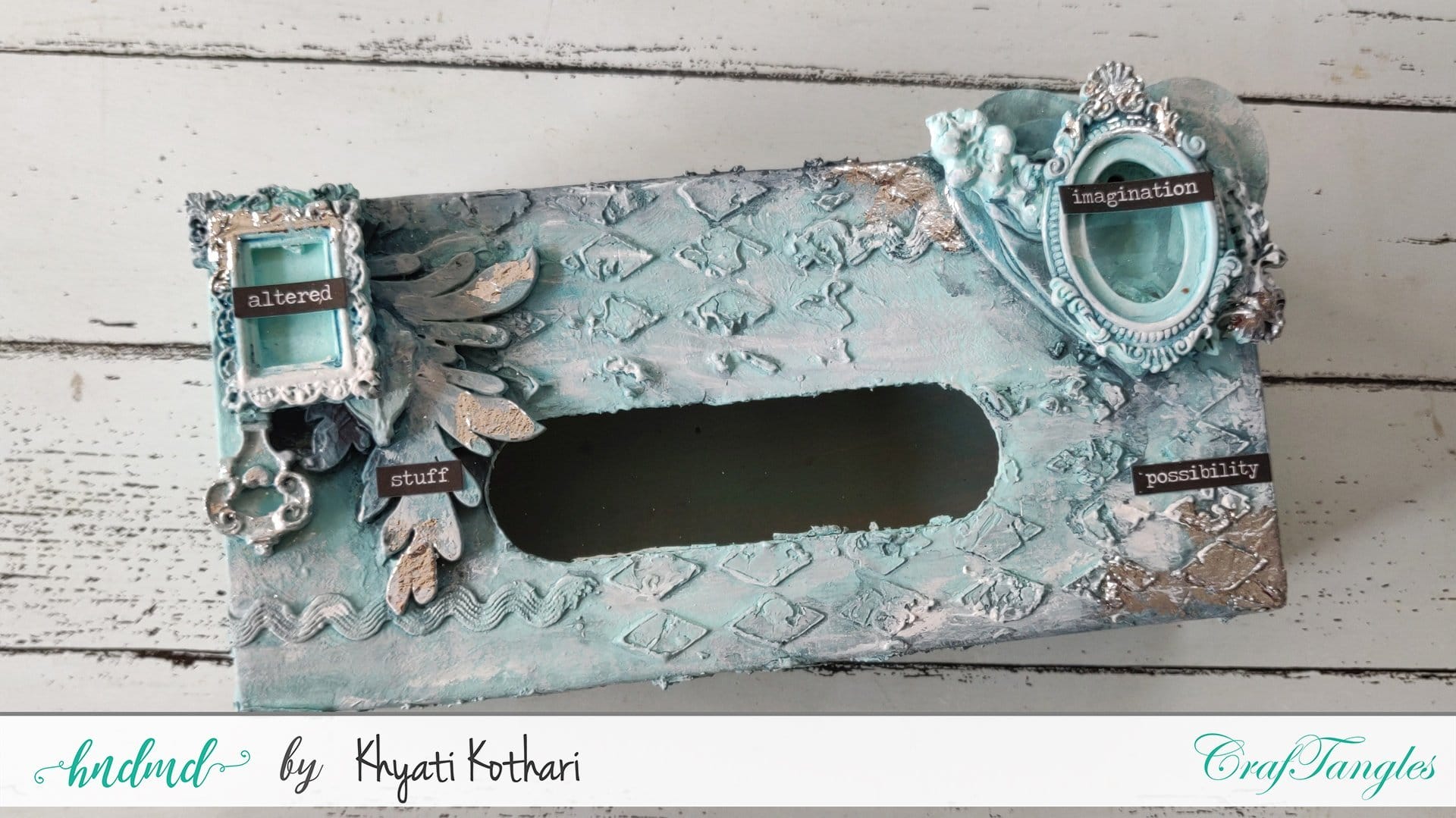 CrafTangles Chalk Paint - Cool Jade (100 ml) AlteredTissueBox_1