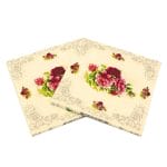 A pack of 12 by 12 inch Decoupage Napkins(5 pcs)  - Red and Pink Florals