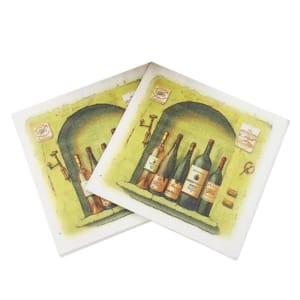 A pack of 12 by 12 inch Decoupage Napkins(5 pcs) - Vintage Bottles