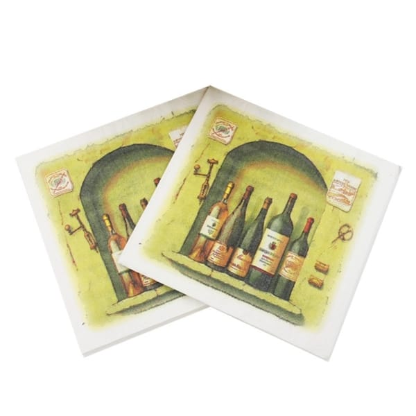 A pack of 12 by 12 inch Decoupage Napkins(5 pcs) - Vintage Bottles