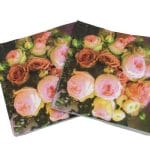 A pack of 12 by 12 inch Decoupage Napkins(5 pcs)  - Black floral Background