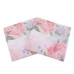 A pack of 12 by 12 inch Decoupage Napkins(5 pcs)  - Large Pink flowers