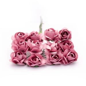 Mulberry Paper Roses - Velvet Pink (Pack of 24 roses)