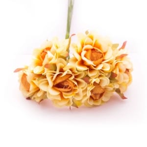 Artifical fabric flowers - Light Orange (Pack of 12 flowers)